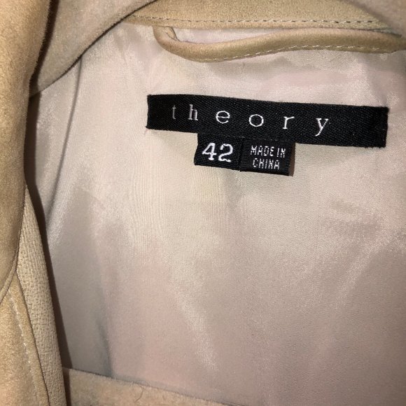 Theory, AS NEW, Khaki Suede Jacket 42 - Picture 3 of 3